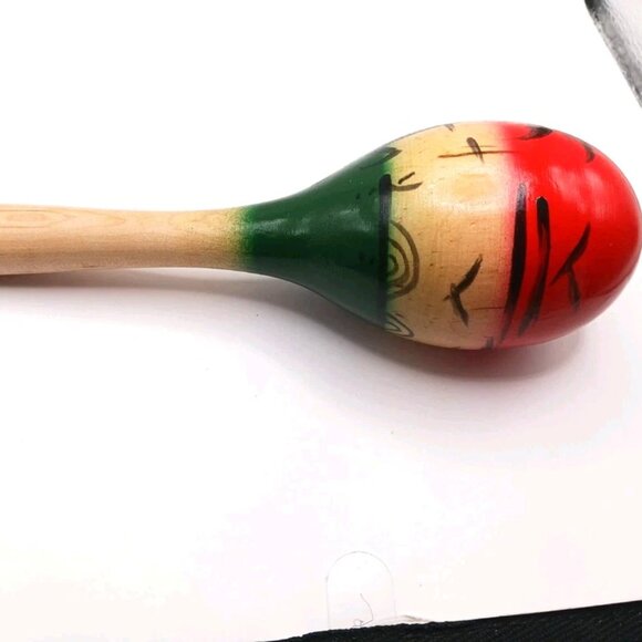 Maraca Vintage Mexican Percussion Wood Instrument Hand Rumba Shaker - Picture 2 of 6